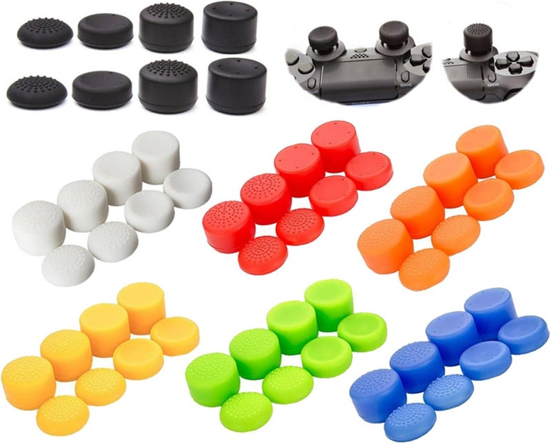 Ambertown Pack of 8 pcs Analog Controller Gamepad Raised Antislip Thumb Stick Grips Thumbsticks Joystick Cap Cover for PS5, PS4, PS3, Switch Pro, Xbox one, Xbox 360, Wii U, PS2 Controller (Red) - Image 1